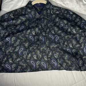 Alan Flusser paisley button down dress shirt